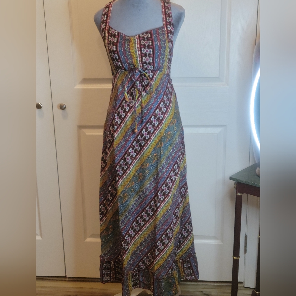 NWT Just Funky Colorful Print Maxi Dress